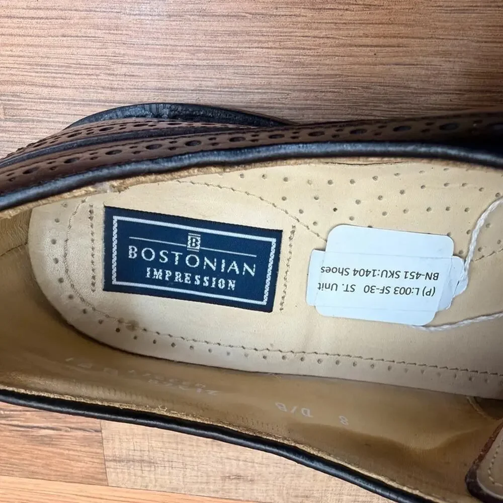 Bostonian Impression Men's size 8 Brown Leather Wingtip Brogue Formal Business